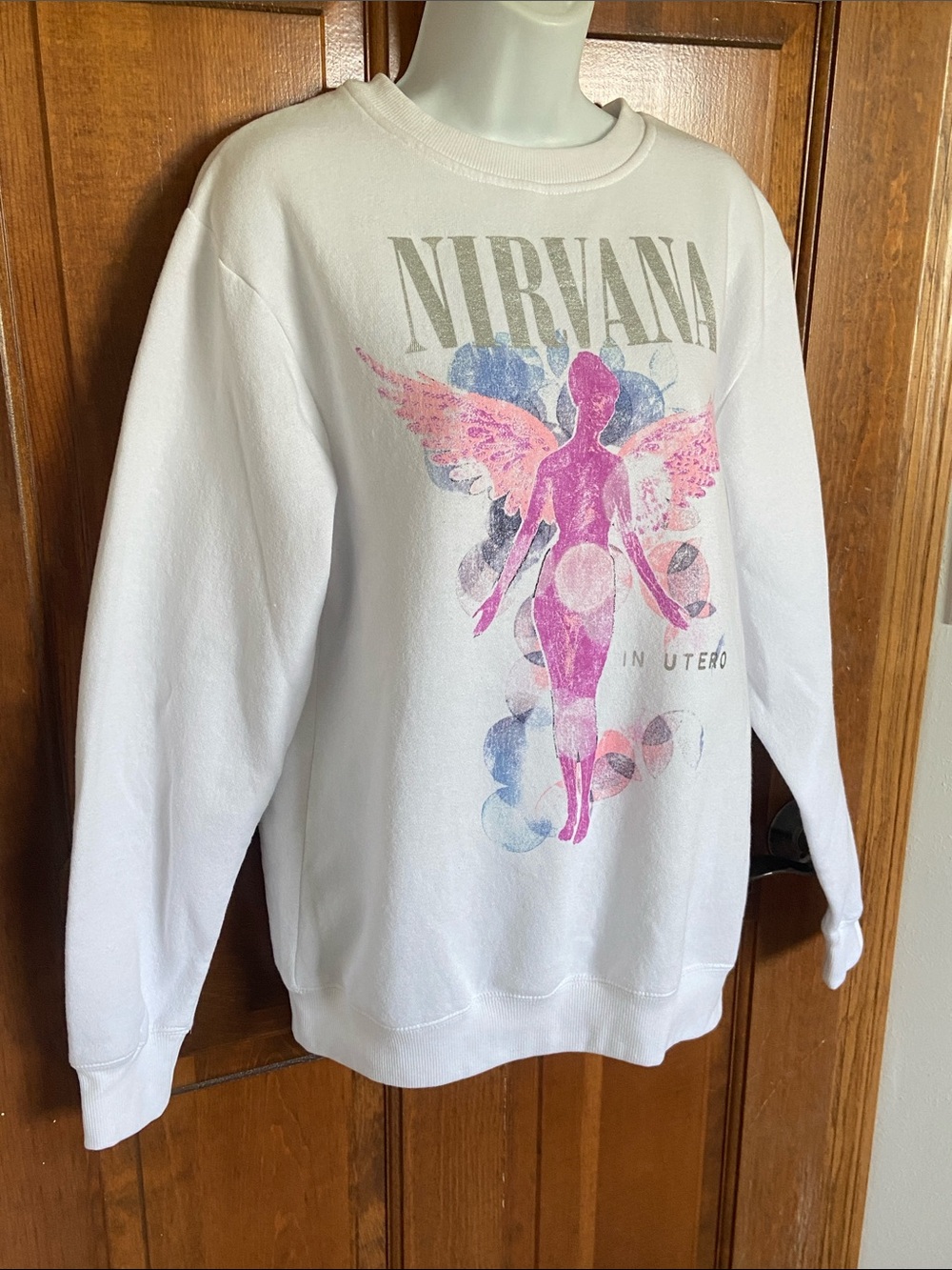 Nirvana In Utero graphic crew neck sweatshirt oversized Size XS OS Bands Music - Picture 3 of 8